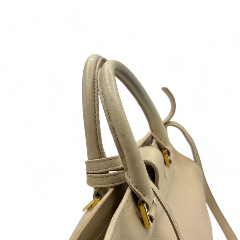 Saint Laurent Handtasche Chyc mit Schulergurt aus Leder beige