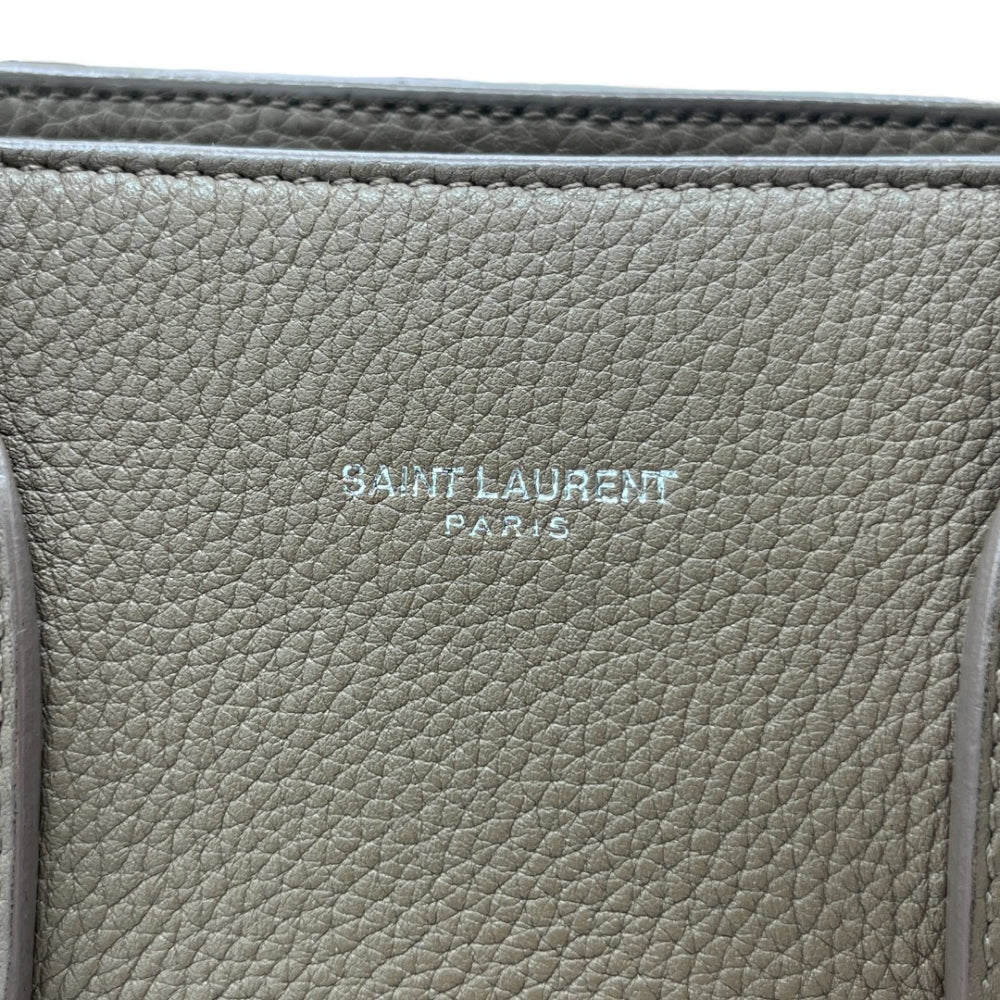 Saint Laurent Handtasche Sac de Jour Nano aus Leder grau