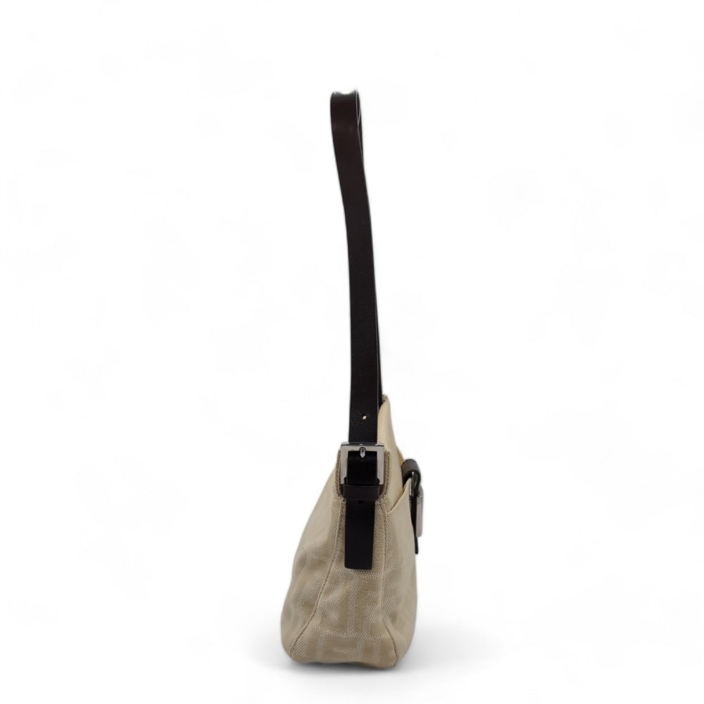 Fendi Handtasche / Schultertasche Mamma Baguette in Zucca beige / creme