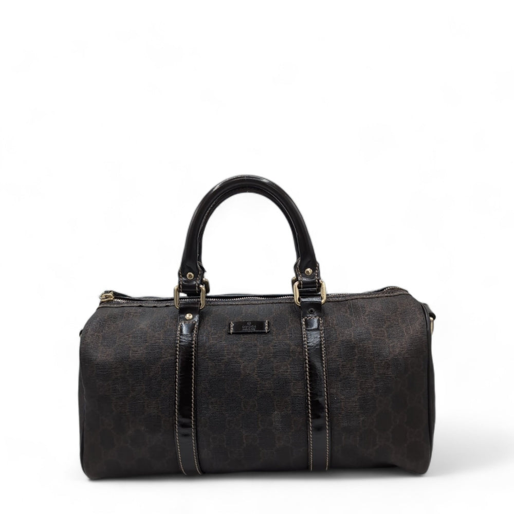 Gucci Handtasche mini Boston Bag mit Umhängegurt monogram braun