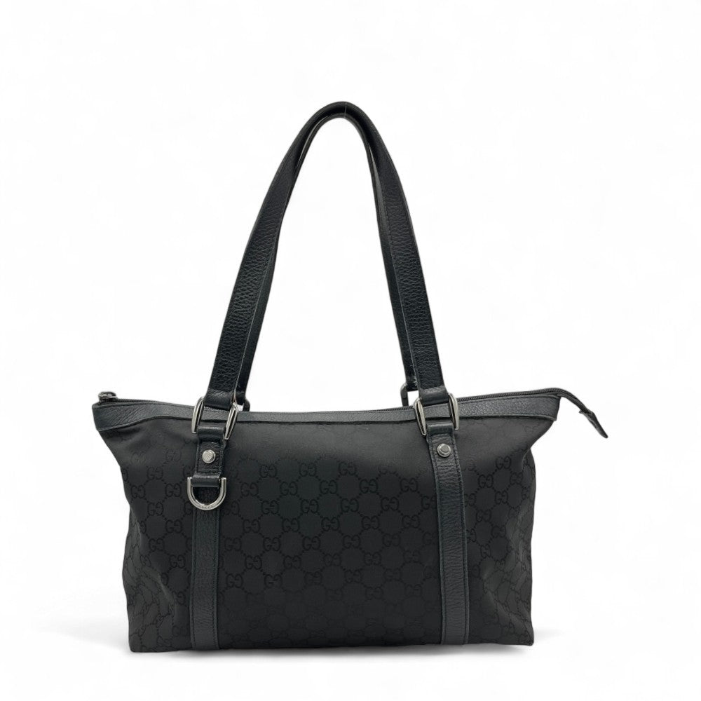 Gucci handbag Abbey monogram gray black