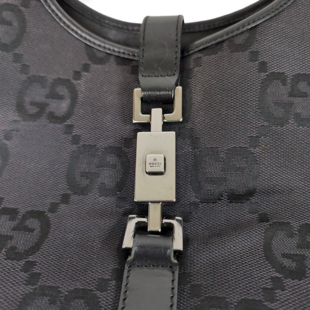 Gucci handbag Jackie monogram white with beige leather