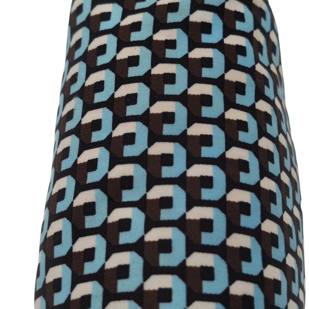 Prada Kulturbeutel / Kosmetiktasche Nylon mit Muster schwarz blau