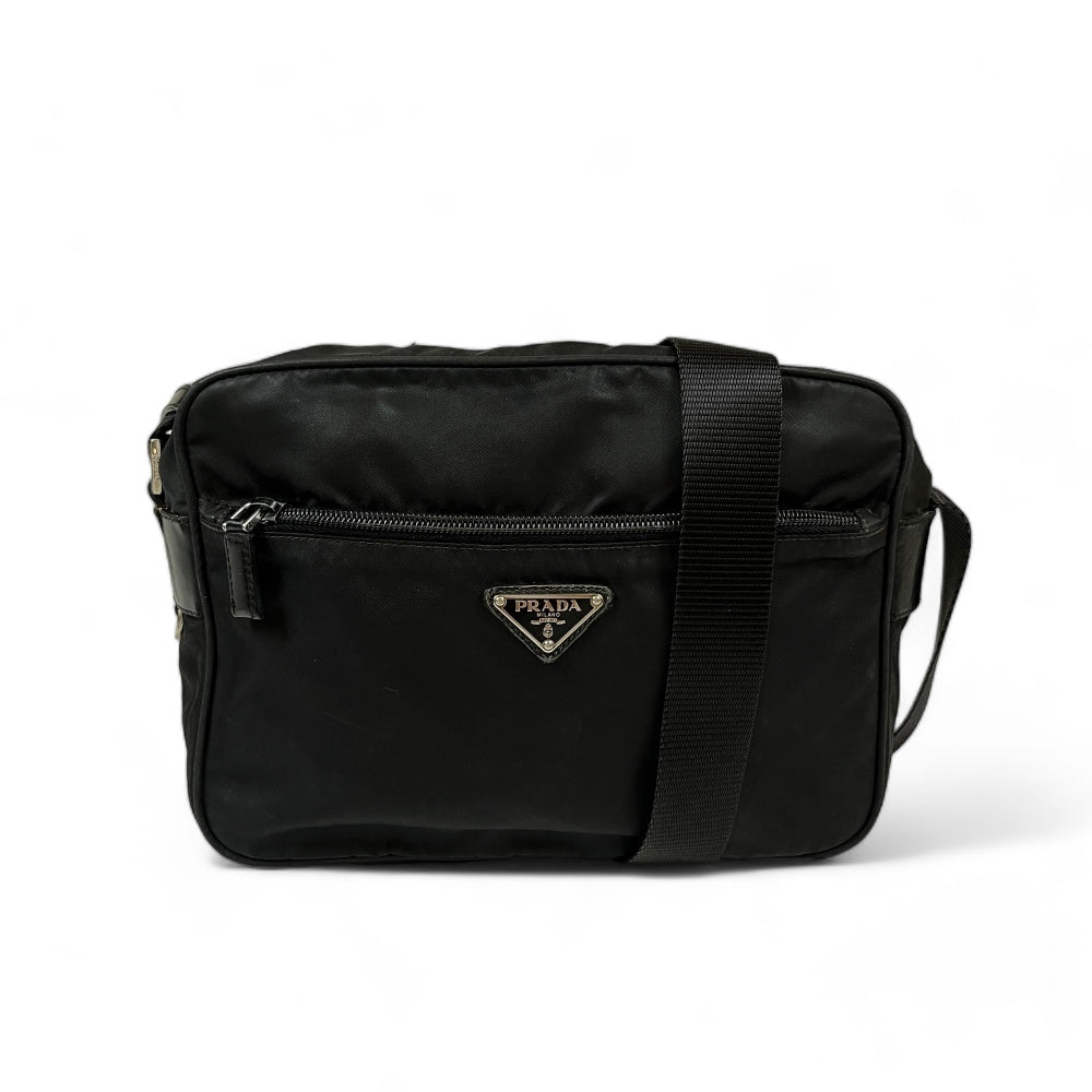 Prada shoulder bag rectangular medium black 