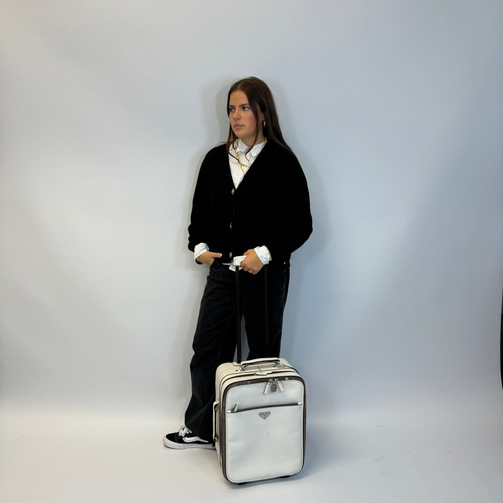 Prada suitcase / travel suitcase made of Saffiano leather in white