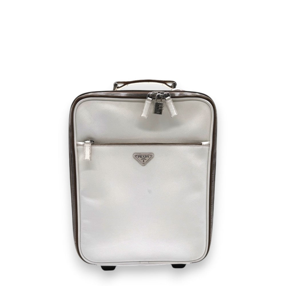 Prada suitcase / travel suitcase made of Saffiano leather in white