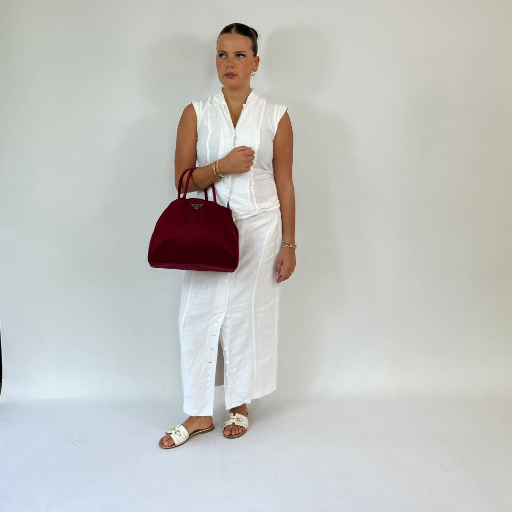 Prada Handtasche / Shopper aus Nylon rot
