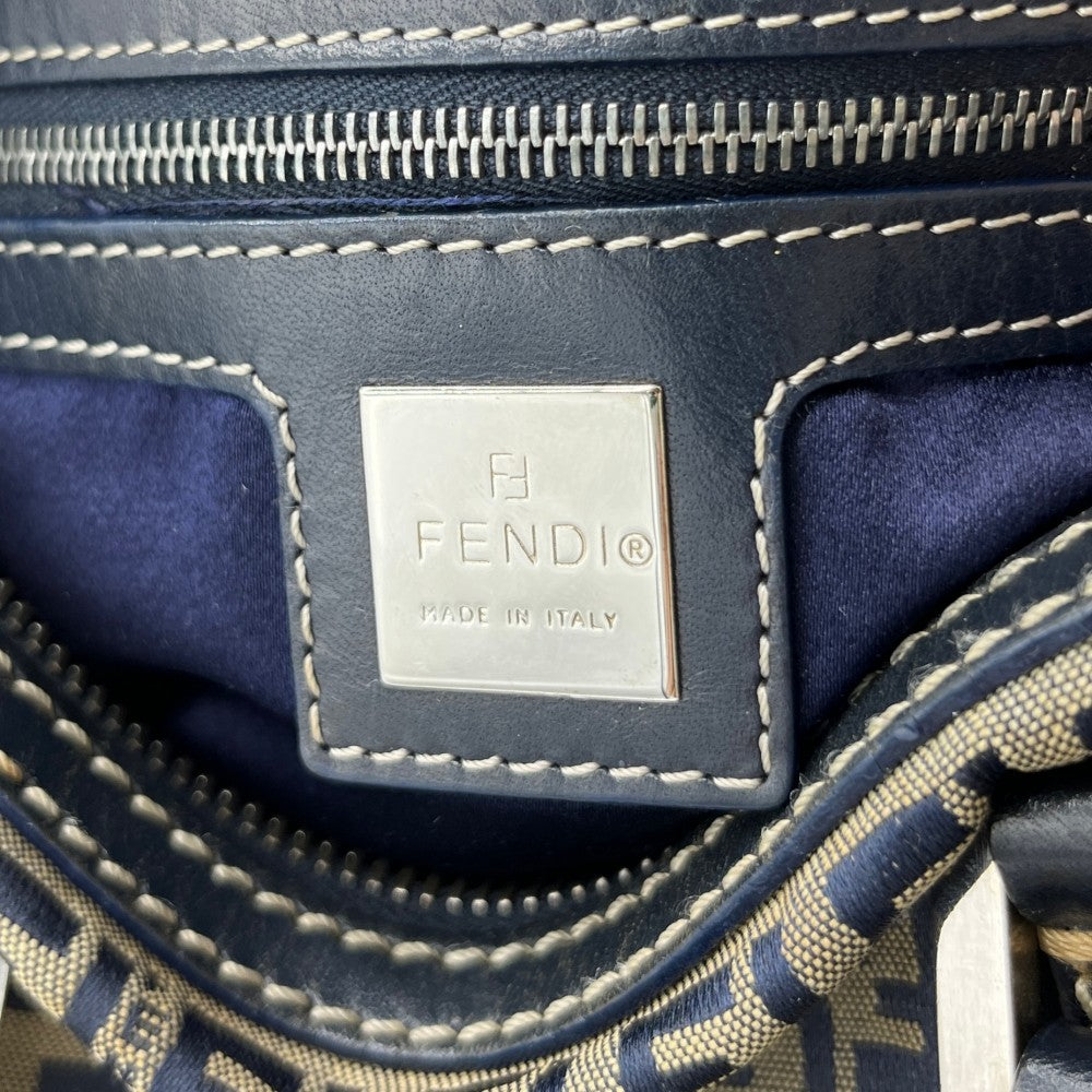 Fendi Handtasche Zucca Muster Blau & Beige monogram